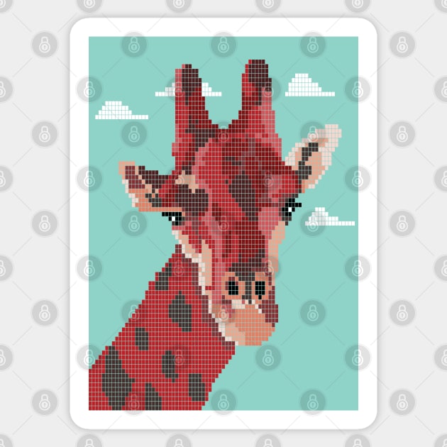 Homey Red Tall Giraffe Sticker by Square To Square